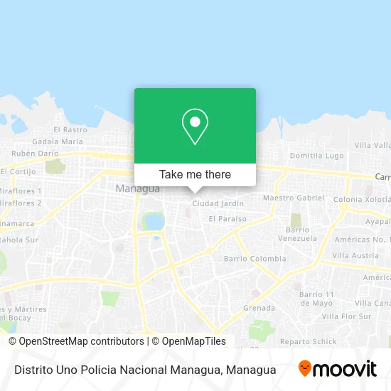 Mapa de Distrito Uno Policia Nacional Managua