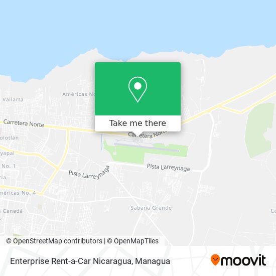 Enterprise Rent-a-Car Nicaragua map