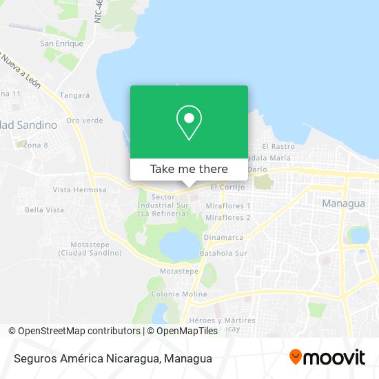 Seguros América Nicaragua map