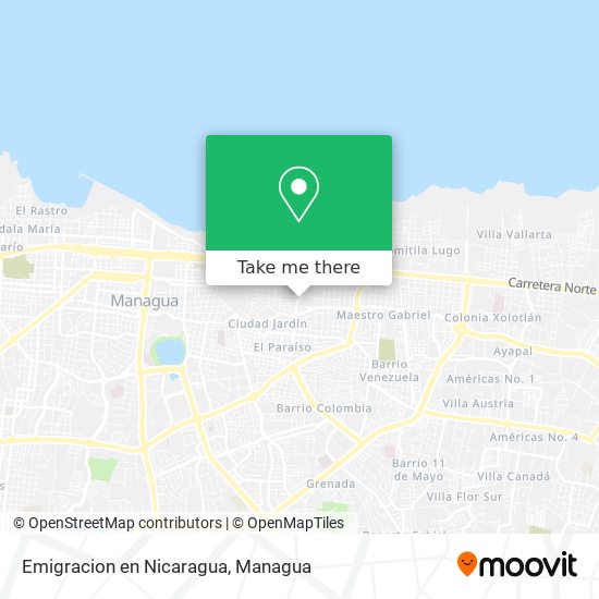 Emigracion en Nicaragua map