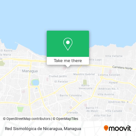 Red Sismológica de Nicaragua map