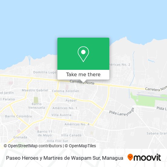 Paseo Heroes y Martires de Waspam Sur map