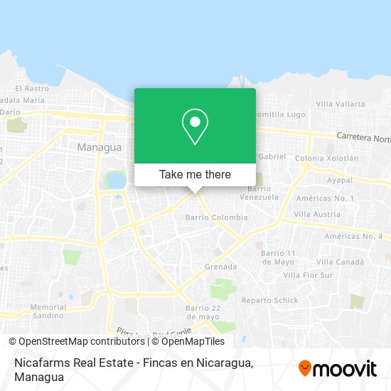 Mapa de Nicafarms Real Estate - Fincas en Nicaragua