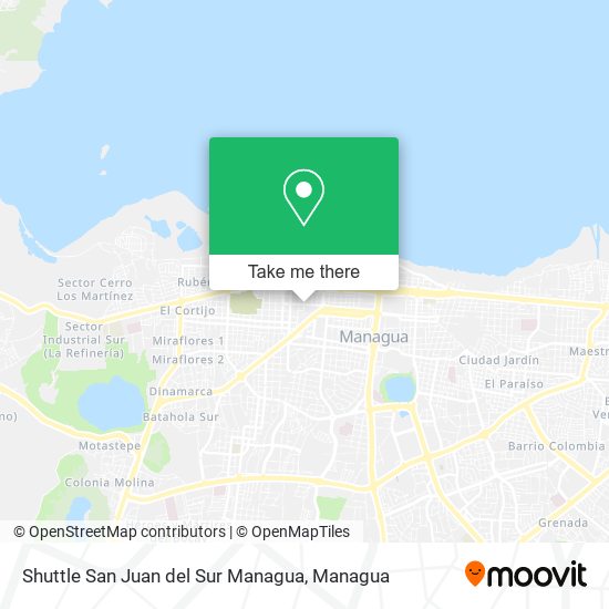 Shuttle San Juan del Sur Managua map