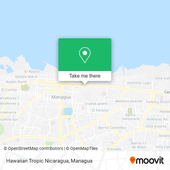 Hawaiian Tropic Nicaragua map