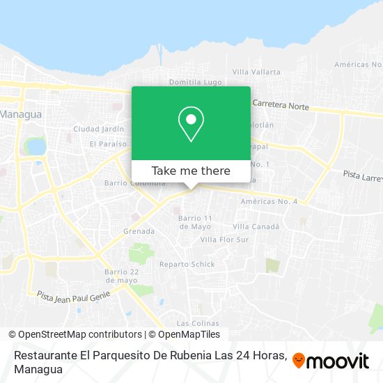 Mapa de Restaurante El Parquesito De Rubenia Las 24 Horas