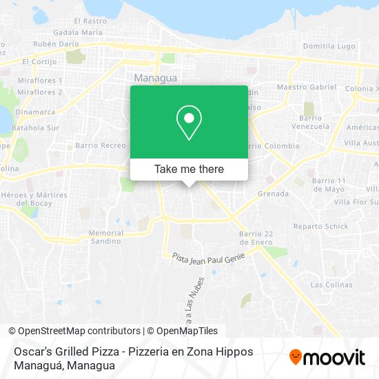 Oscar's Grilled Pizza - Pizzeria en Zona Hippos Managuá map