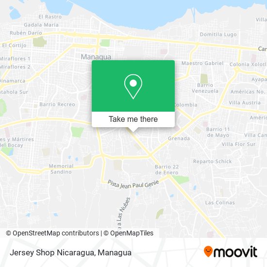 Jersey Shop Nicaragua map