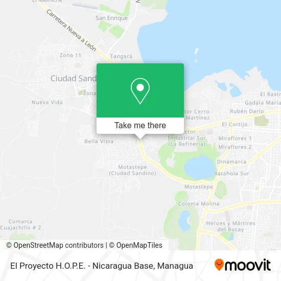 Mapa de El Proyecto H.O.P.E. - Nicaragua Base