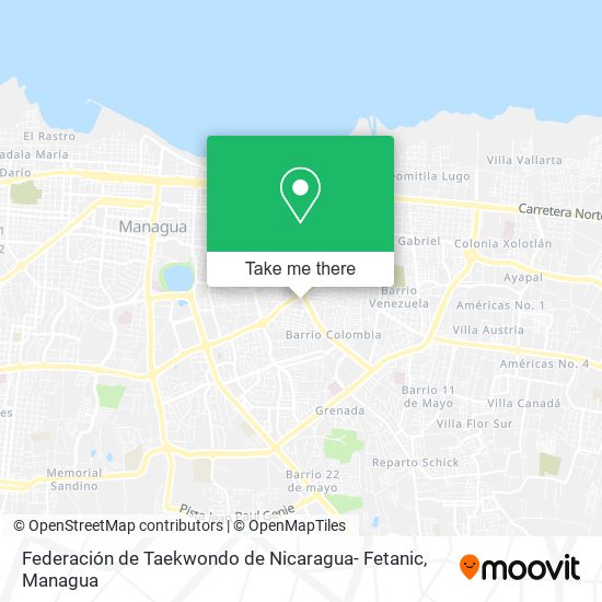 Federación de Taekwondo de Nicaragua- Fetanic map