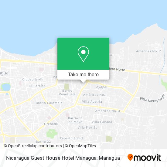 Nicaragua Guest House Hotel Managua map