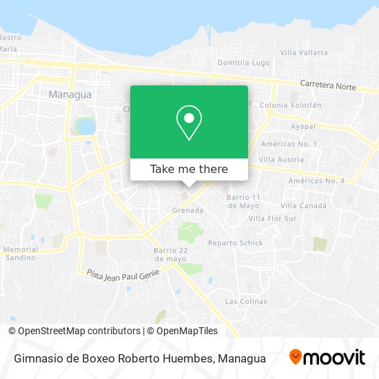 Gimnasio de Boxeo Roberto Huembes map
