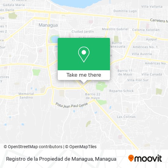Registro de la Propiedad de Managua map