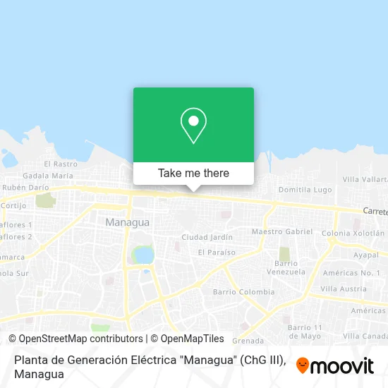 Mapa de Planta de Generación Eléctrica "Managua" (ChG III)