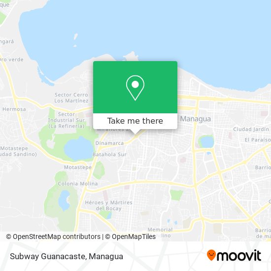 Subway Guanacaste map
