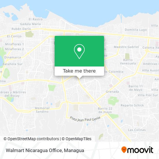 Walmart Nicaragua Office map