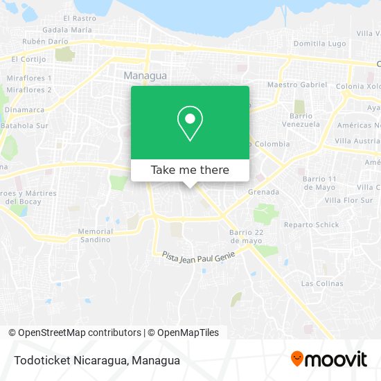 Mapa de Todoticket Nicaragua