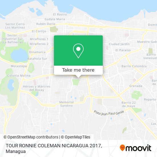 TOUR RONNIE COLEMAN NICARAGUA 2017 map