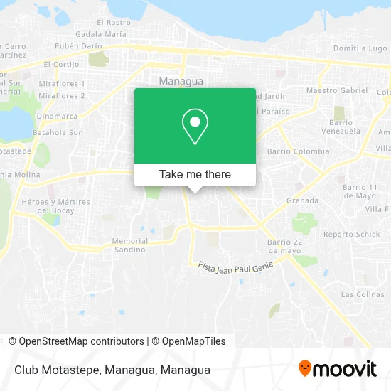 Mapa de Club Motastepe, Managua