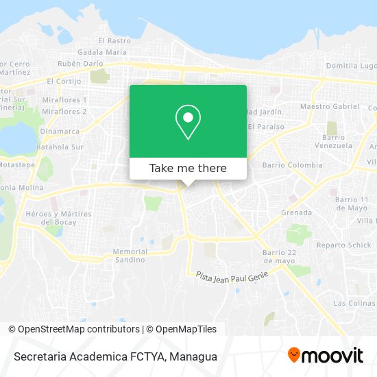 Mapa de Secretaria Academica FCTYA