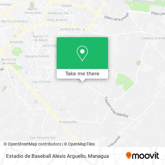 Estadio de Baseball Alexis Arguello map