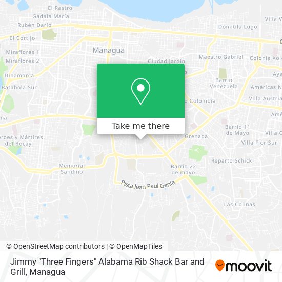Jimmy "Three Fingers" Alabama Rib Shack Bar and Grill map