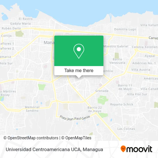 Universidad Centroamericana UCA map