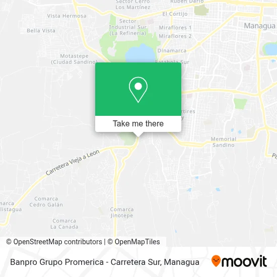 Mapa de Banpro Grupo Promerica - Carretera Sur