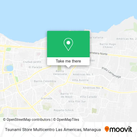 Tsunami Store Multicentro Las Americas map