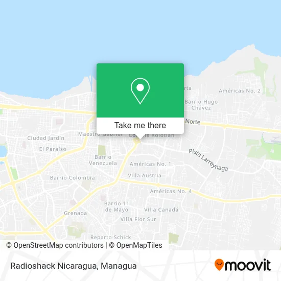 Radioshack Nicaragua map