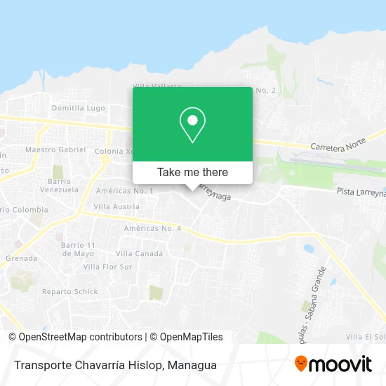 Transporte Chavarría Hislop map