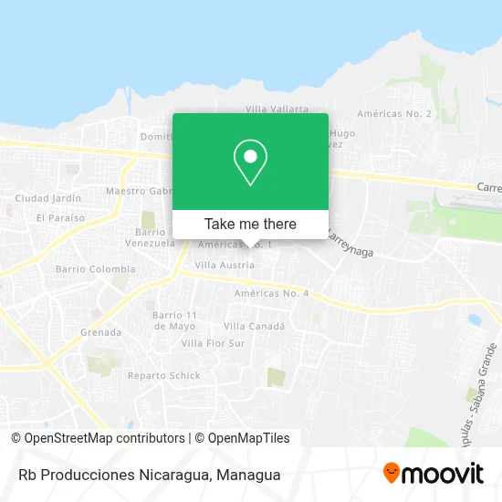 Rb Producciones Nicaragua map