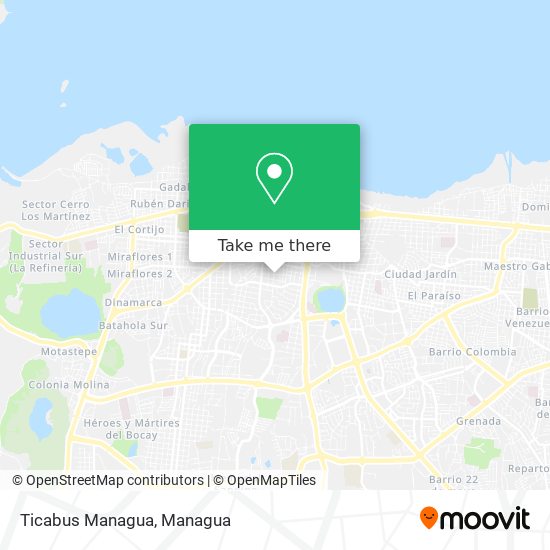 Ticabus Managua map