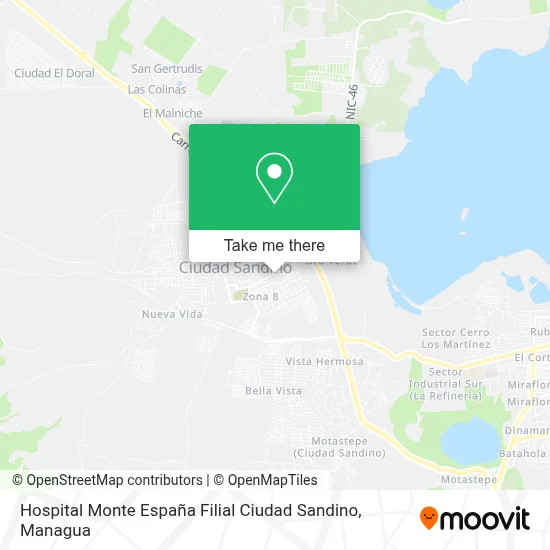 Hospital Monte España Filial Ciudad Sandino map
