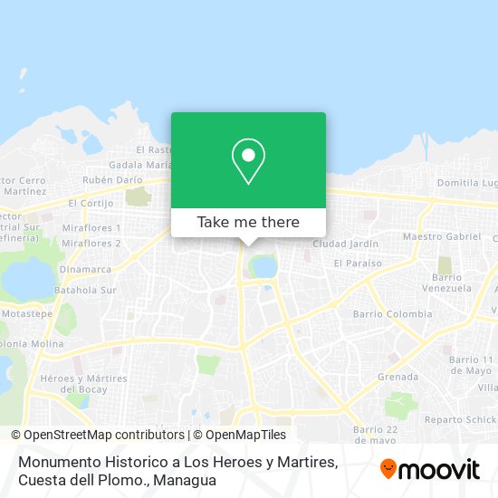 Mapa de Monumento Historico a Los Heroes y Martires, Cuesta dell Plomo.