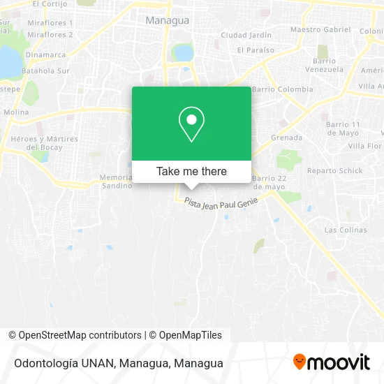Odontología UNAN, Managua map