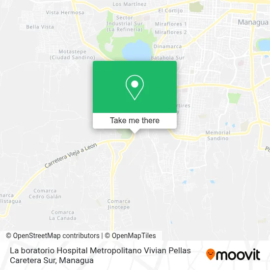 La boratorio Hospital Metropolitano Vivian Pellas Caretera Sur map