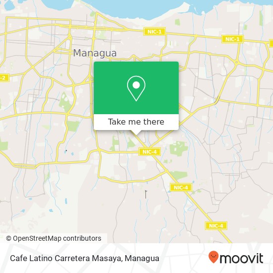 Mapa de Cafe Latino Carretera Masaya