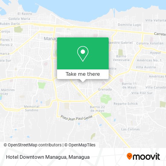 Hotel Downtown Managua map