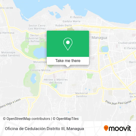 Oficina de Cedulación Distrito III map