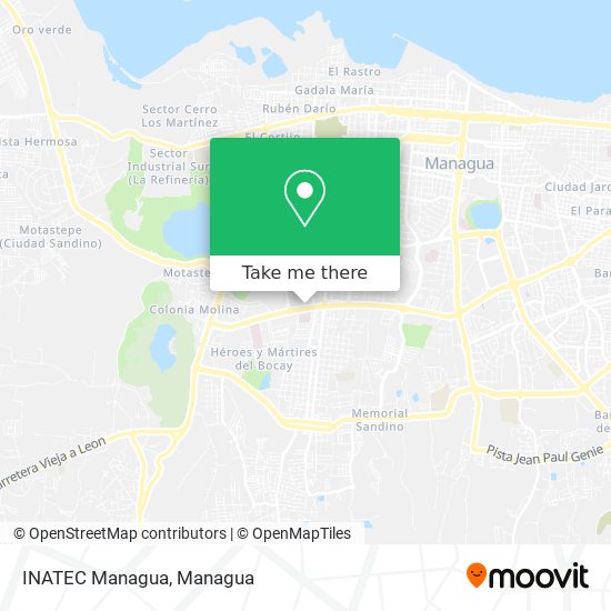 INATEC Managua map