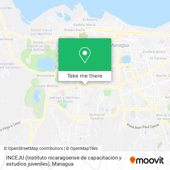 INCEJU (Instituto nicaragüense de capacitación y estudios juveniles) map
