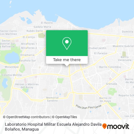 Laboratorio Hospital Militar Escuela Alejandro Davila Bolaños map