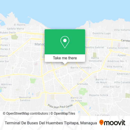 Mapa de Terminal De Buses Del Huembes Tipitapa