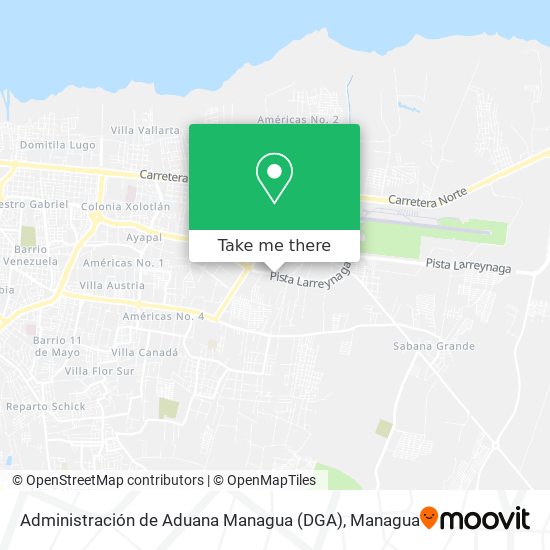 Administración de Aduana Managua (DGA) map