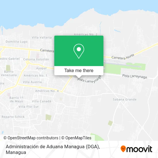 Mapa de Administración de Aduana Managua (DGA)