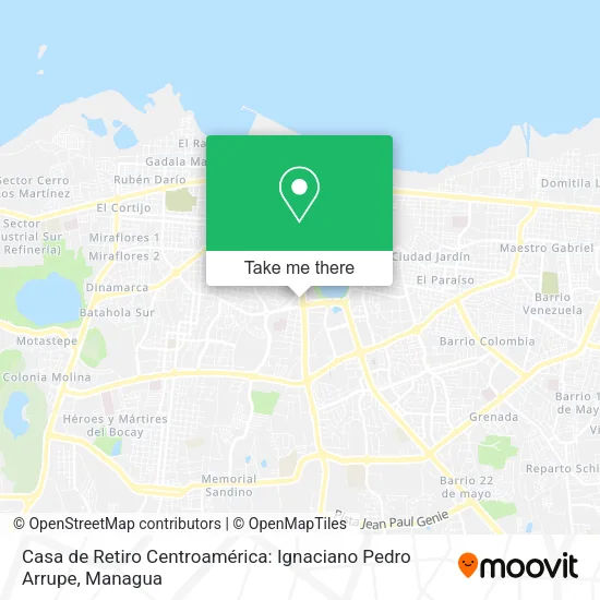 Mapa de Casa de Retiro Centroamérica: Ignaciano Pedro Arrupe