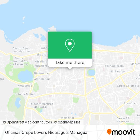 Oficinas Crepe Lovers Nicaragua map