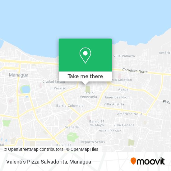 Valenti's Pizza Salvadorita map