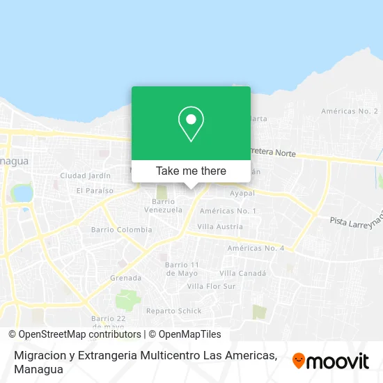 Migracion y Extrangeria Multicentro Las Americas map